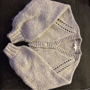 Loveshackfancy Cozy Tan Knit cropped cardigan XS